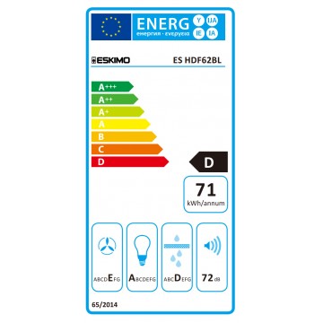 Eskimo ES HDF62BL Ελεύθερος Απορροφητήρας 60cm Μαύρος